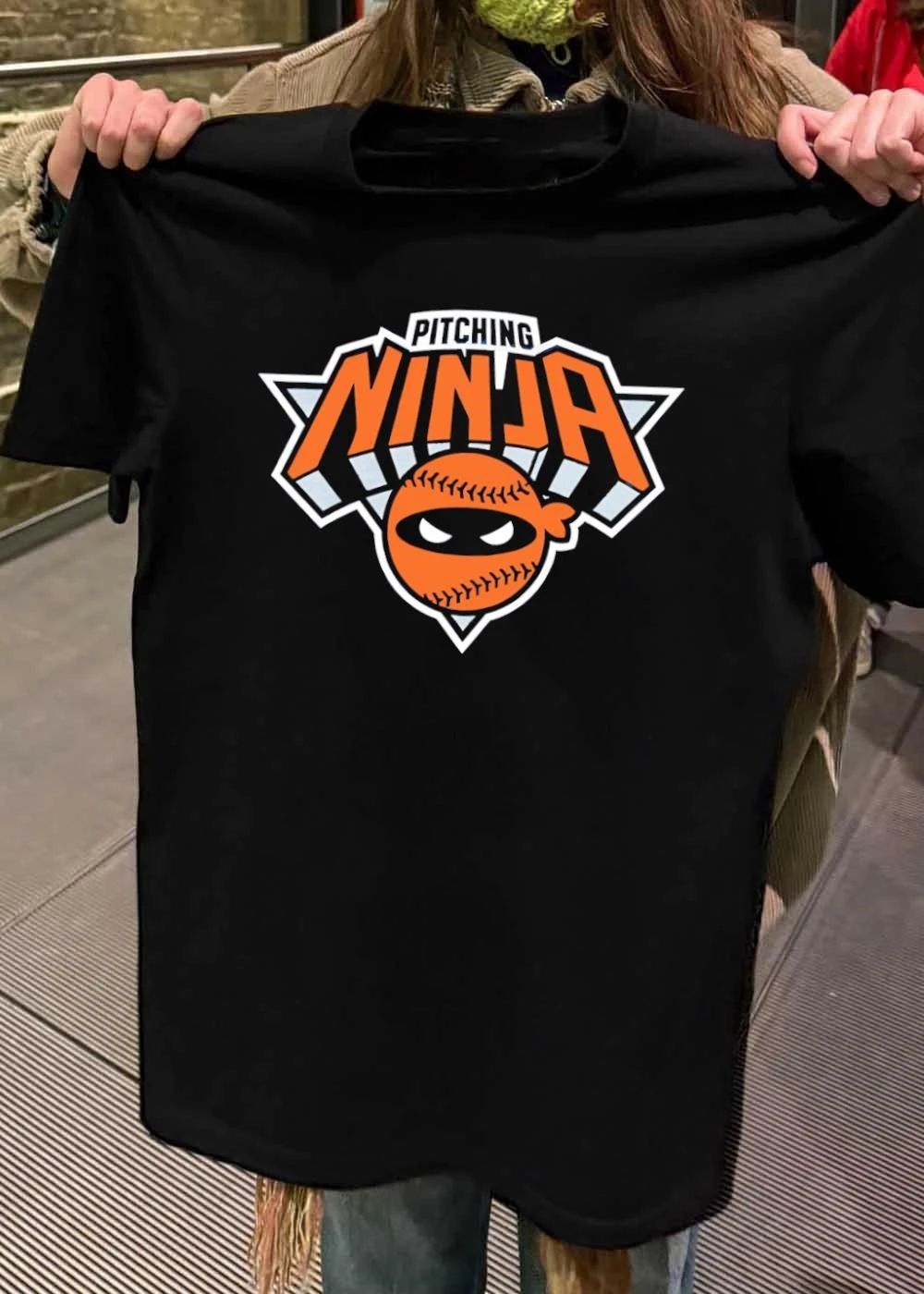 Roto Wear Pitching Ninja Baseball Mascot Logo Men’s T-Shirt