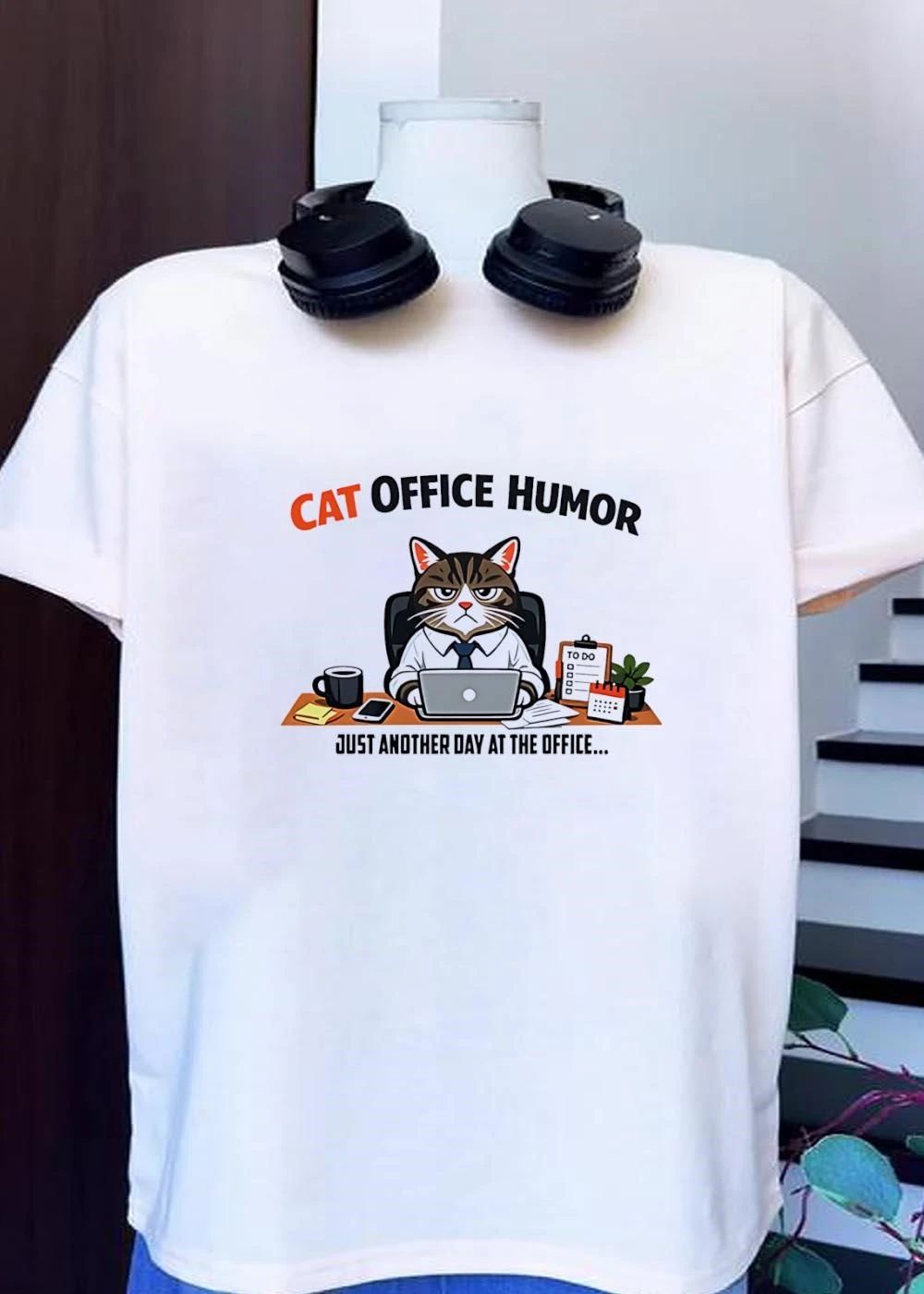 Cat Office Humor Just Another Day At The Office Laptop Desk shirt