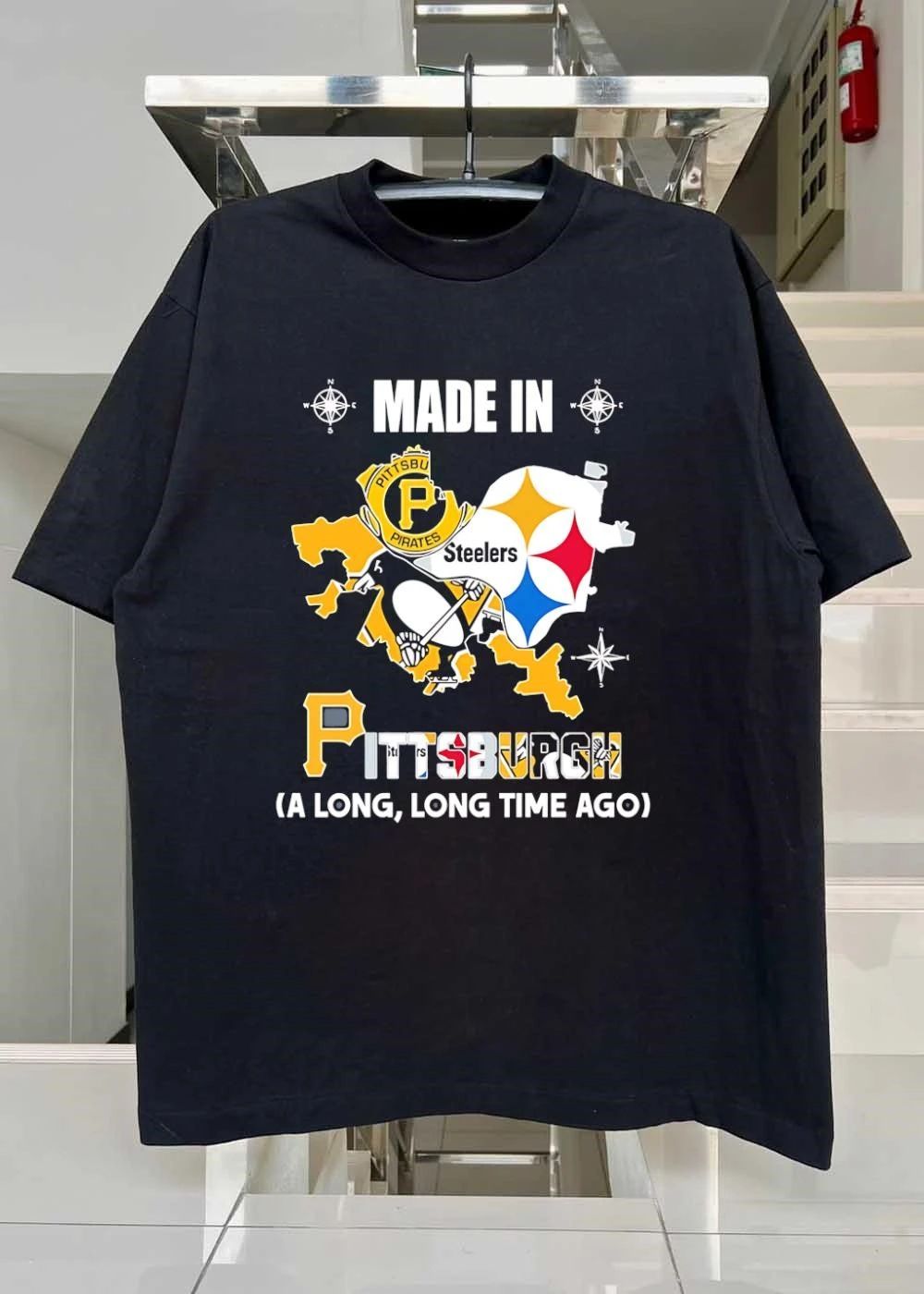 Pittsburgh Fans Apparel Made in a Long Time Ago Steelers Pirates Penguins T-Shirt