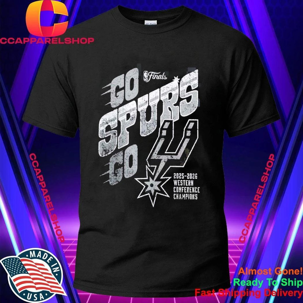 San Antonio Spurs Fanatics Black 2026 NBA Western Conference Champions Hometown Go Spurs Go Shirt