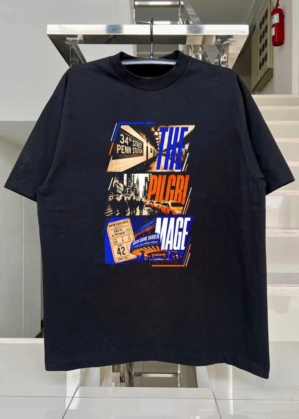 The Pilgrimage to 34th Street Penn Station Madison Square Garden Knicks T-Shirt