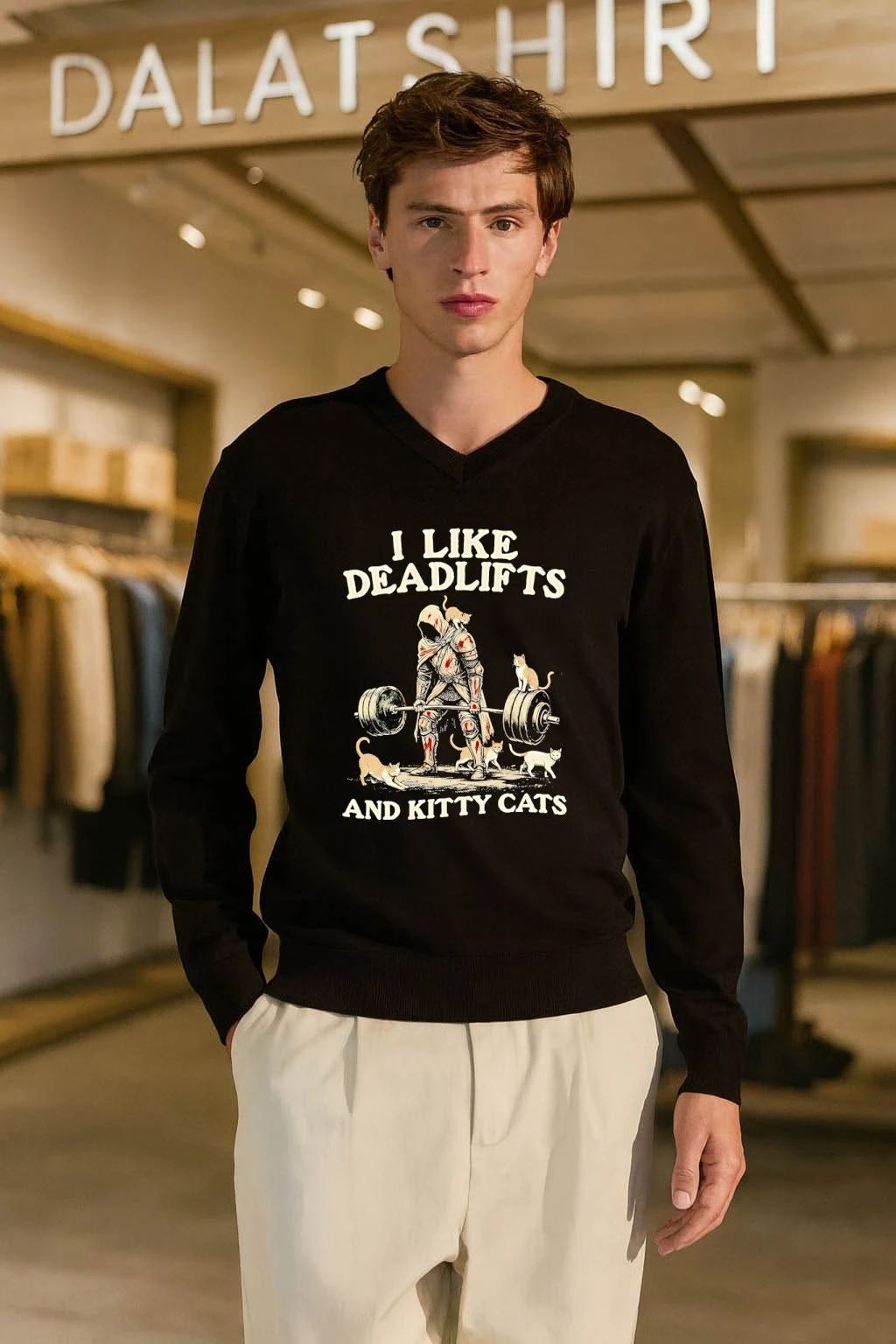 I Like Deadlifts And Kitty Cats Knight In Armor Lifting Barbell shirt