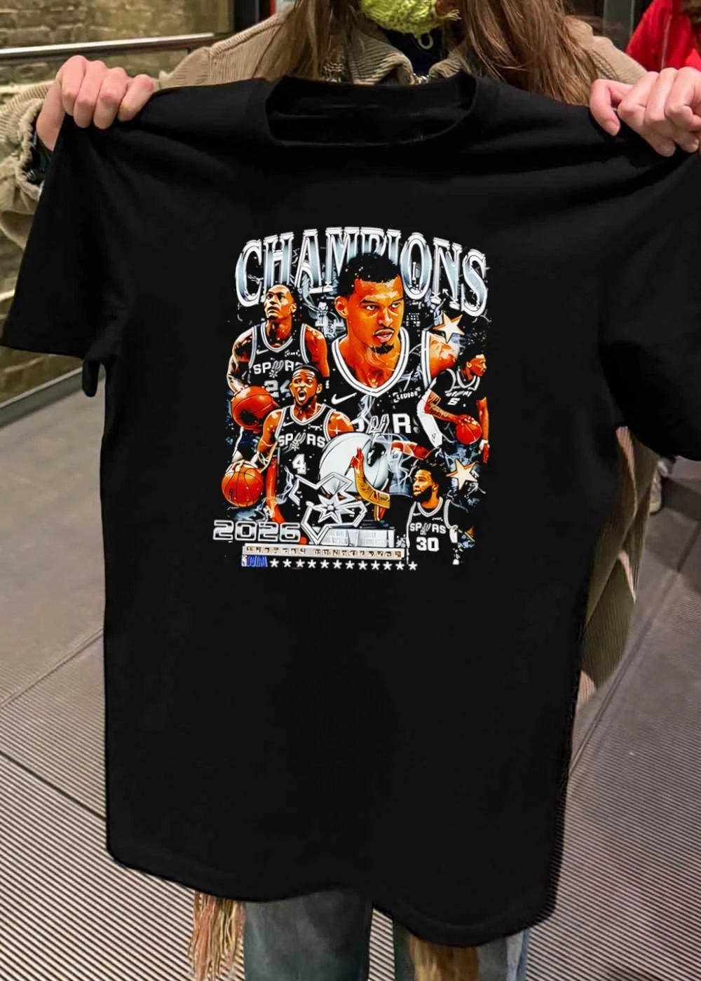 Champions 2026 San Antonio Spurs NBA Professional Basketball Team T-Shirt