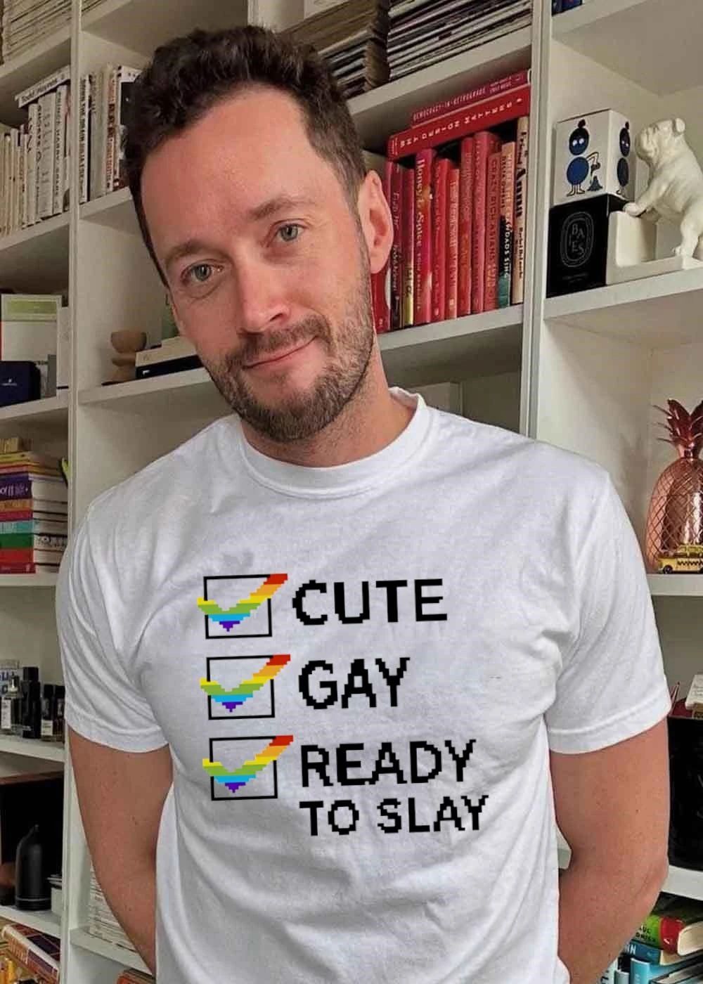 Cute Gay Ready to Slay Checkbox Pixel Art T-Shirt