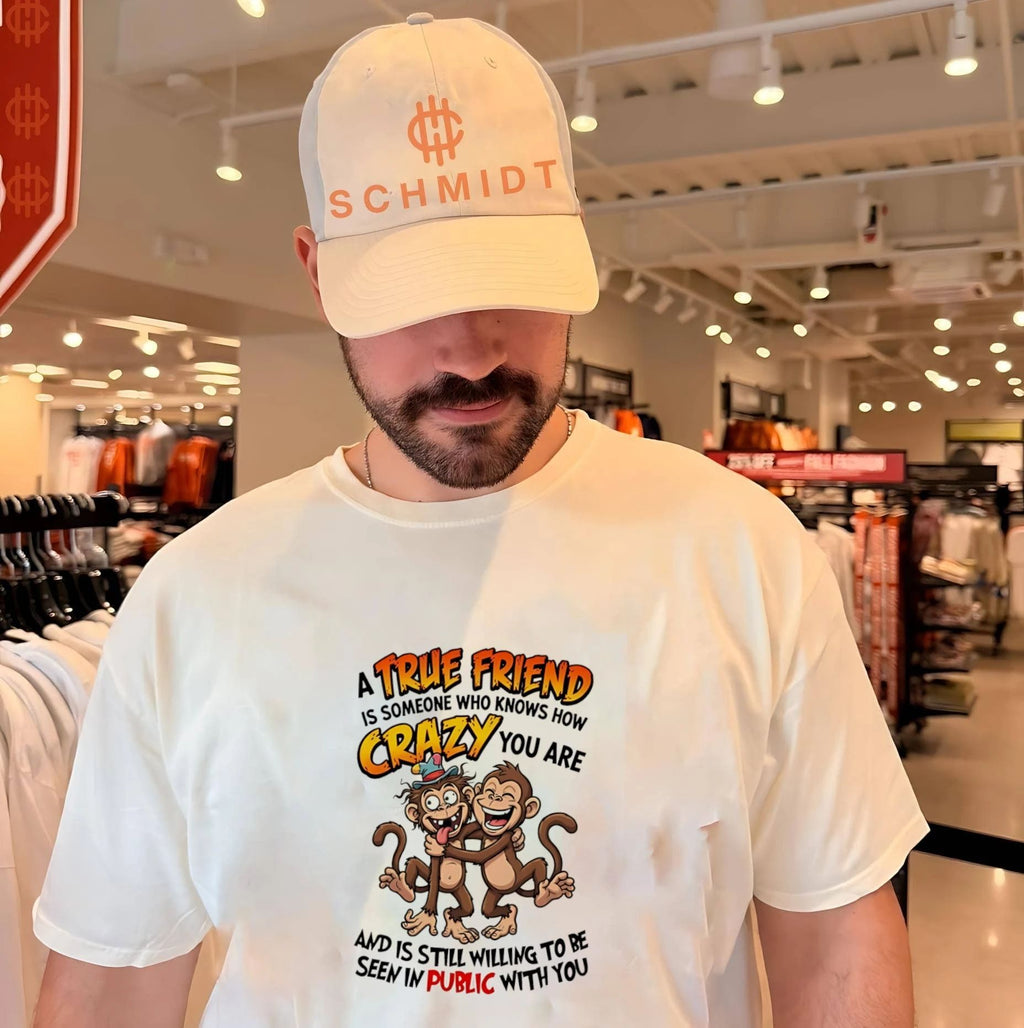 A true friend is someone who knows how crazy you are cartoon monkeys shirt
