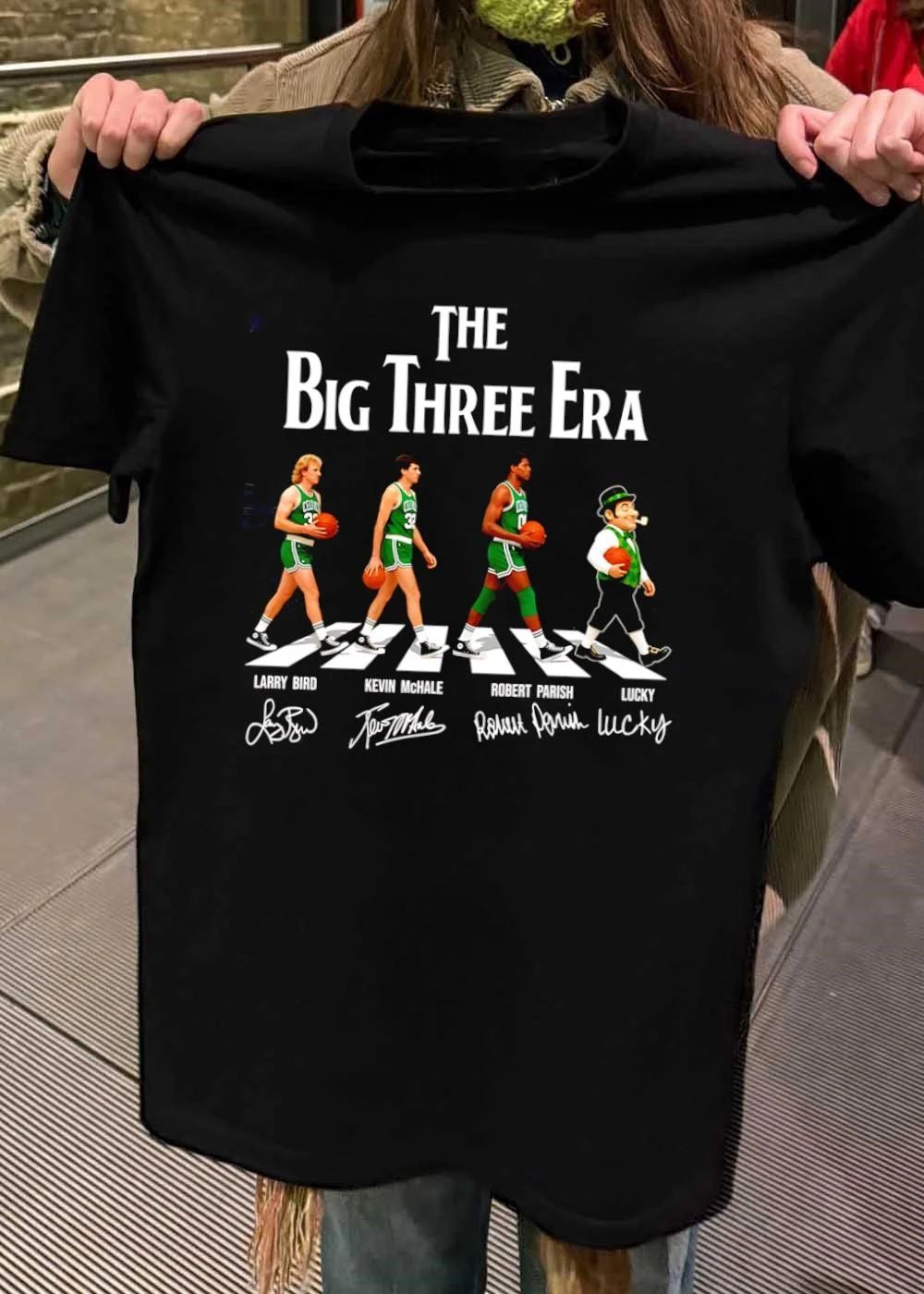 Larry Bird Kevin McHale Robert Parish Lucky Walking the Big Three Era T-Shirt