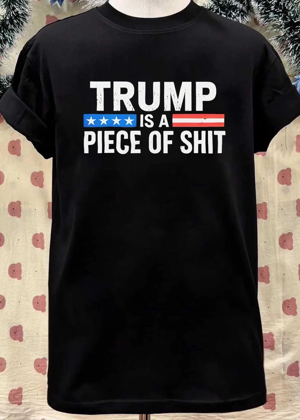 Trump Is A Piece Of Shit Blue Stars Red Stripe Shirt