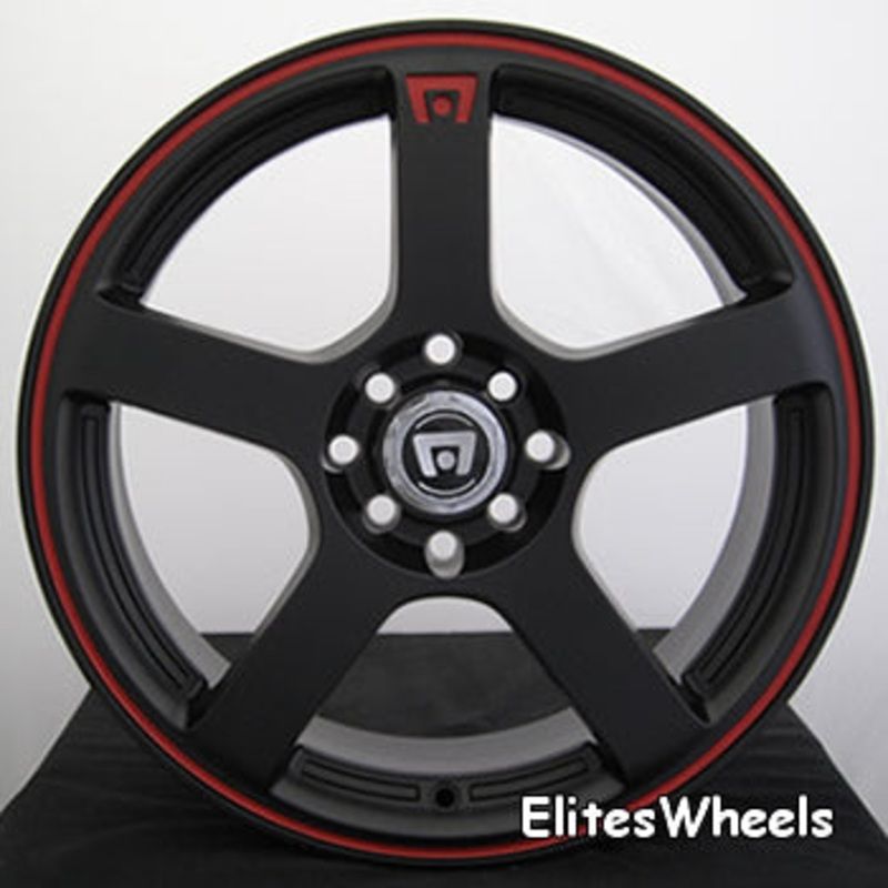 Motegi Racing MR116 Matte Black w/ Red Ring 16×7 | 5×108/5×114.3 (MR11667001740)