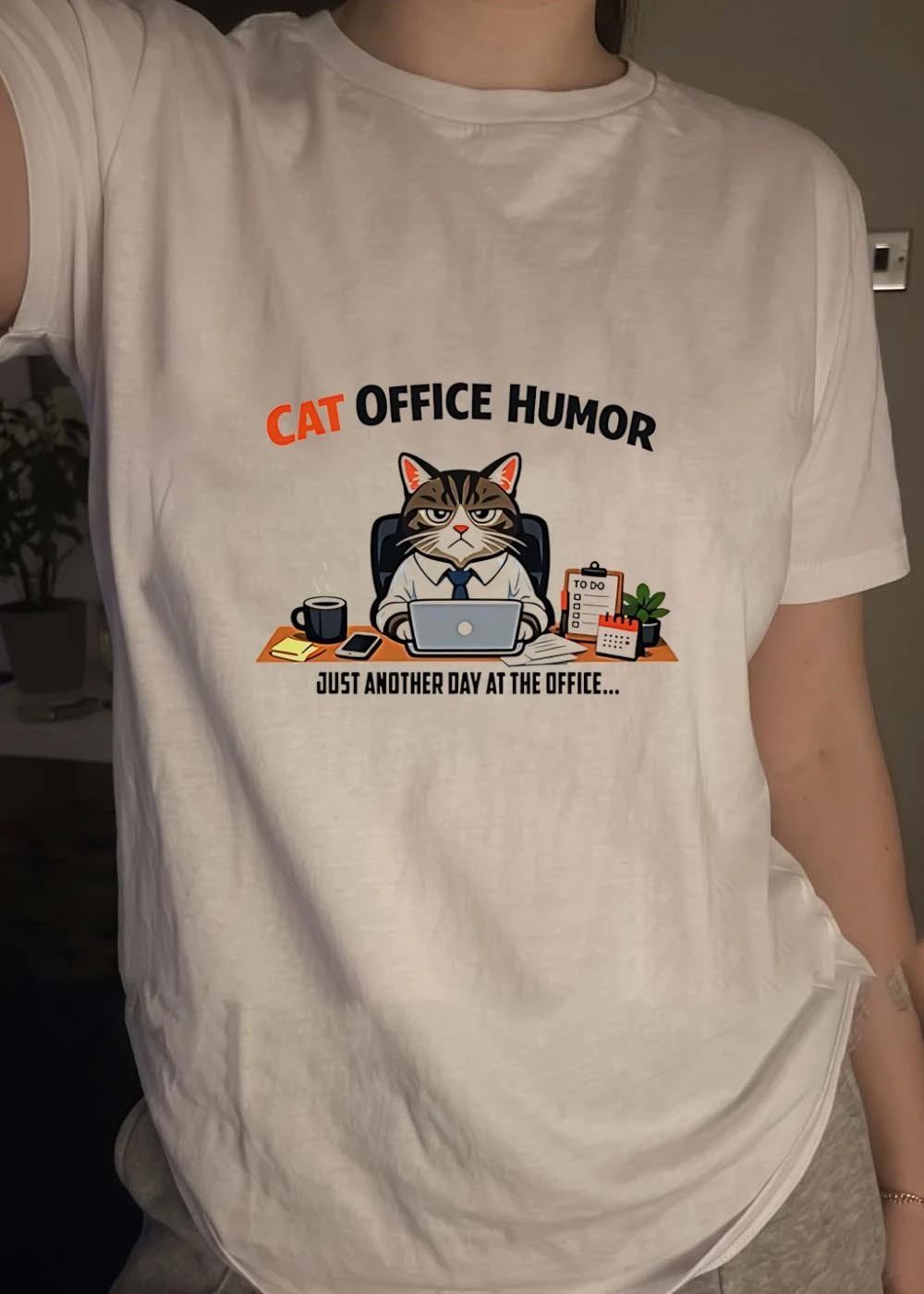 Cat Office Humor Just Another Day At The Office Laptop Desk shirt