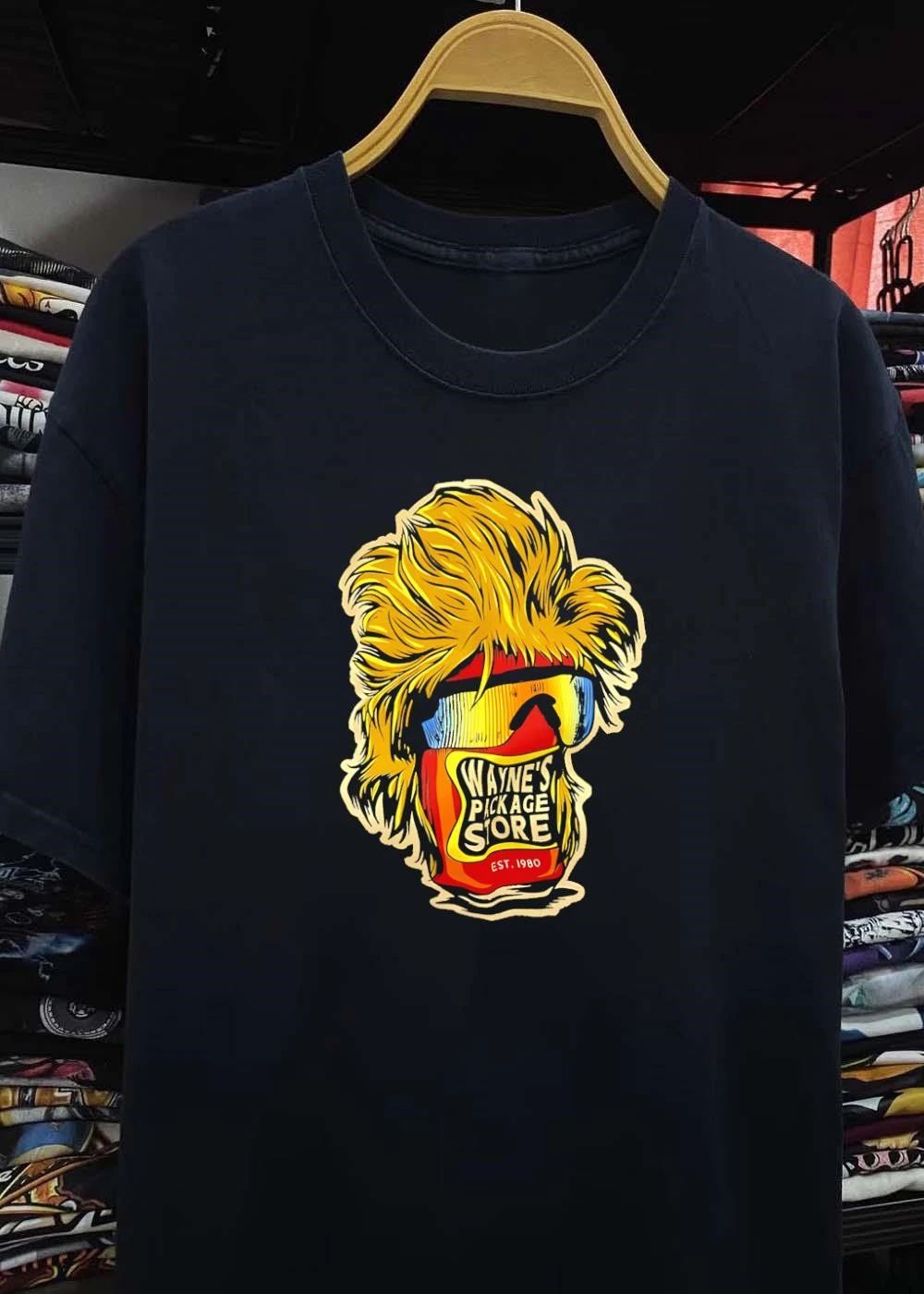 Wayne’s Package Store Est 1980 Mullet Hair and Sunglasses T-Shirt