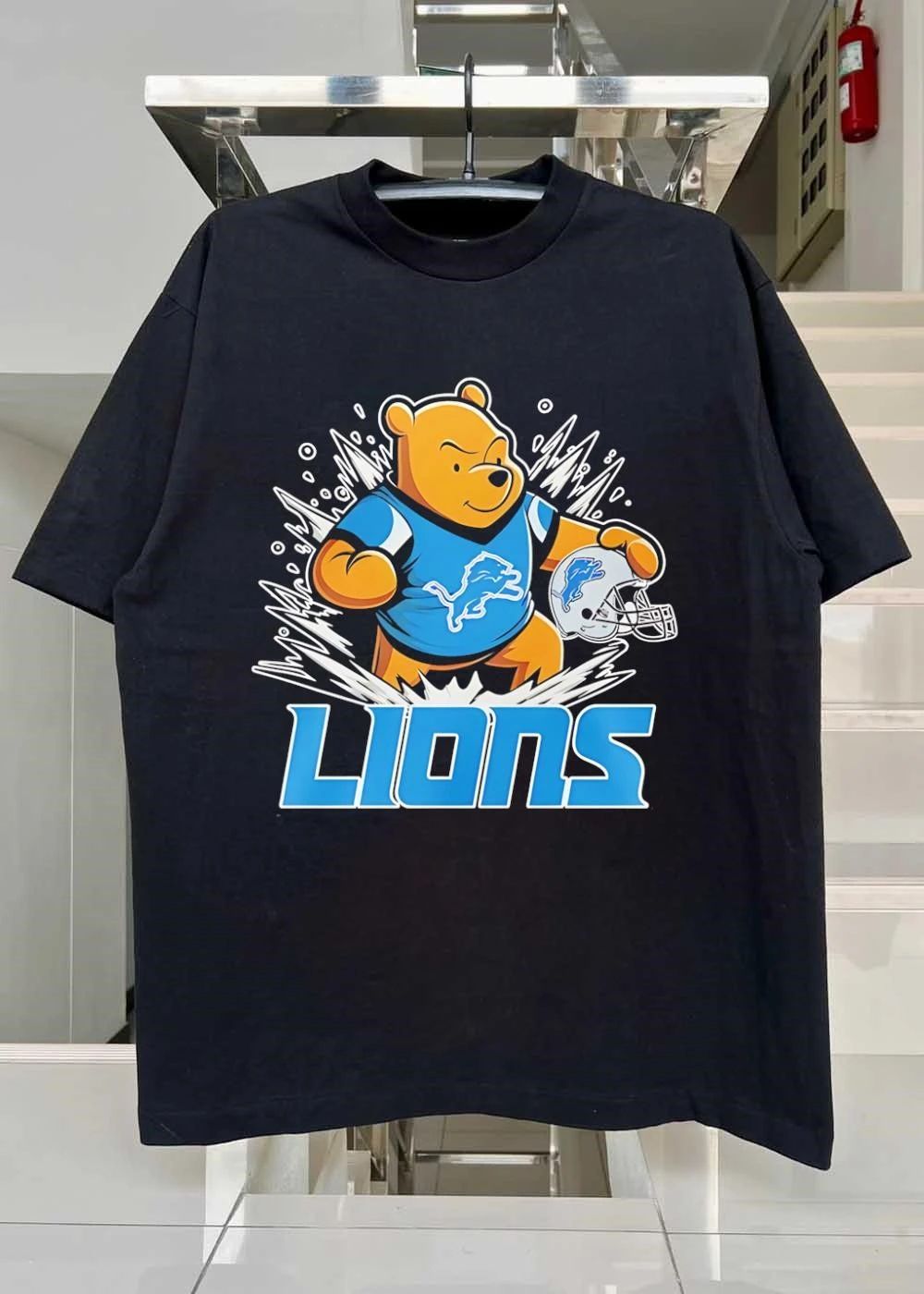 Winnie Pooh Detroit Lions 2024 Helmet Lions Shirt