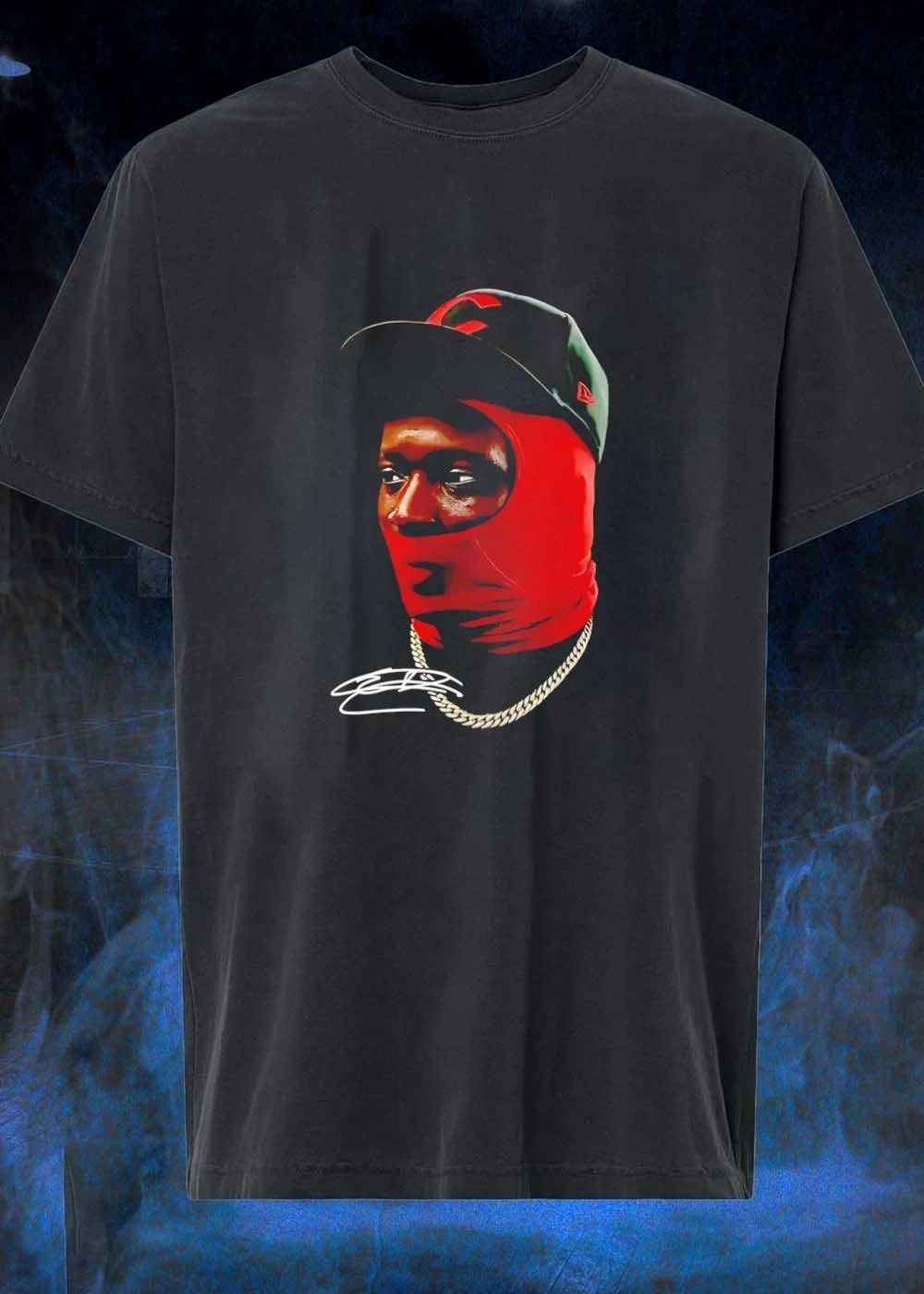 Eldrick Woods Wearing Red Balaclava and Cleveland Hat Graphic T-Shirt