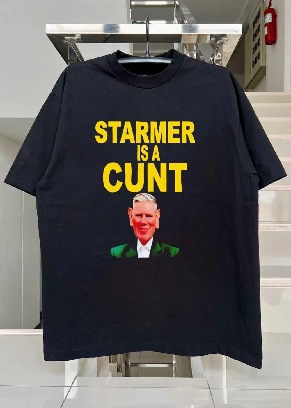 Graphic Apparel Keir Starmer Offensive Slang Text Men’s T-Shirt