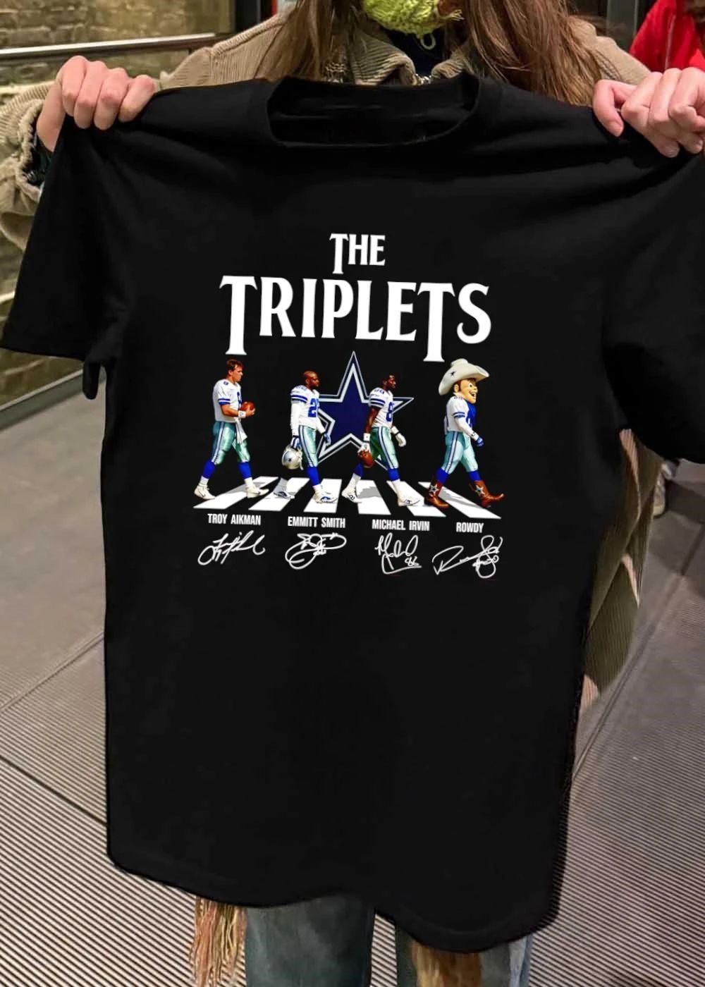 The Triplets Troy Aikman Emmitt Smith Michael Irvin Rowdy Dallas Cowboys T-Shirt