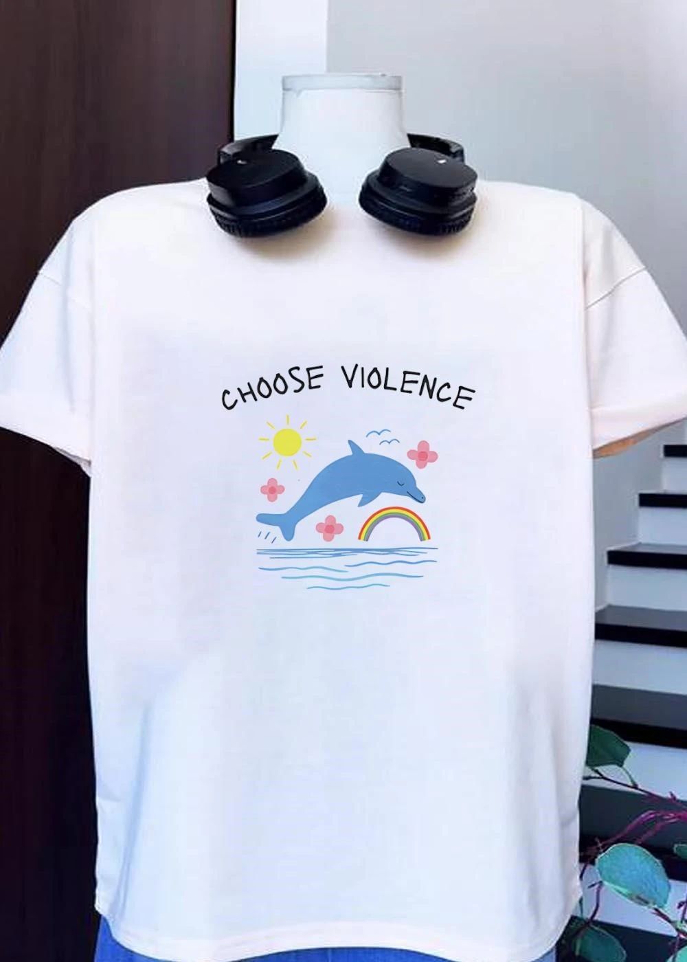 Choose Violence summer with dolphins shirt