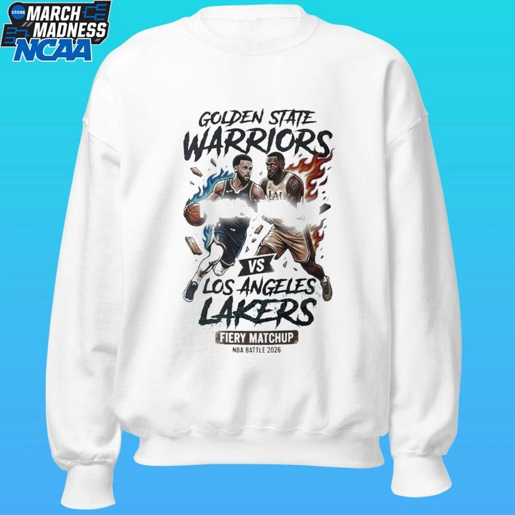 Golden State Warriors Vs Los Angeles Lakers Fiery Matchup Nba Battle 2026 Shirt