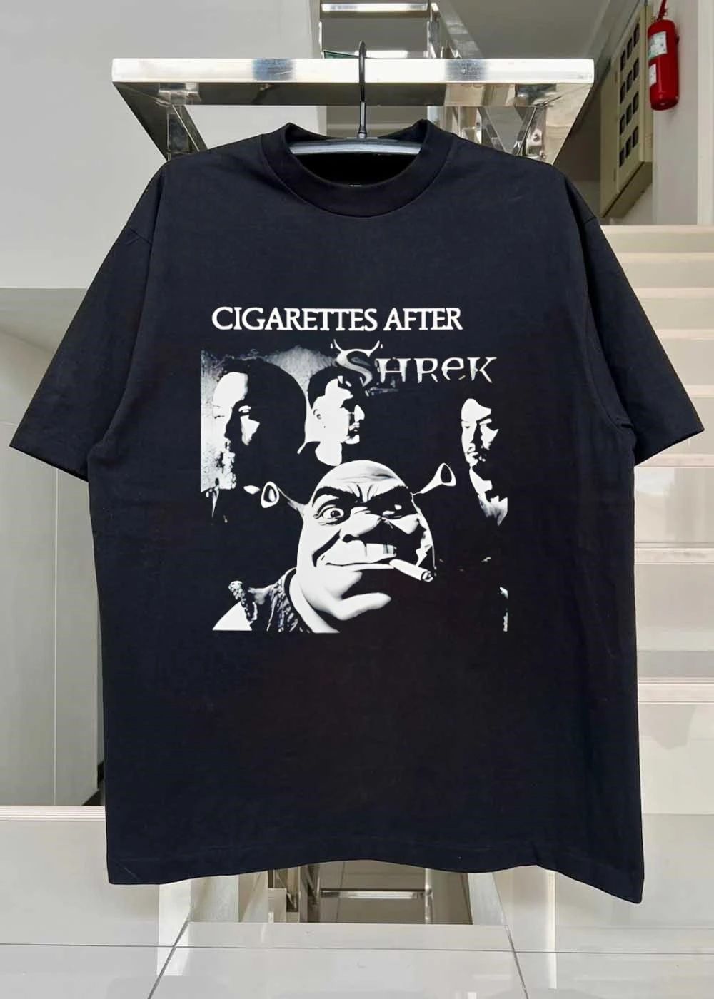 Smutty Memories Shrek Smoking Cigarettes After Shrek T-Shirt