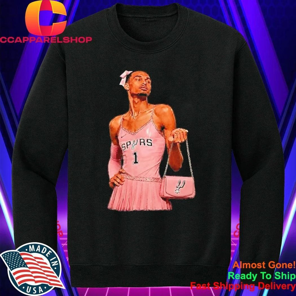 Victor Wembanyama San Antonio Spurs Pink Dress Black Shirt