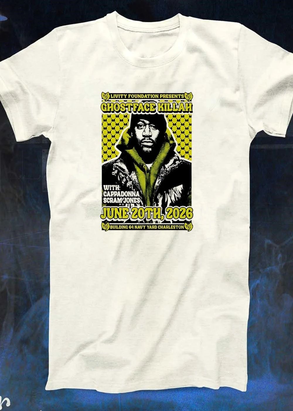 Ghostface Killah Cappadonna Scram Jones June 20th 2026 Navy Yard shirt