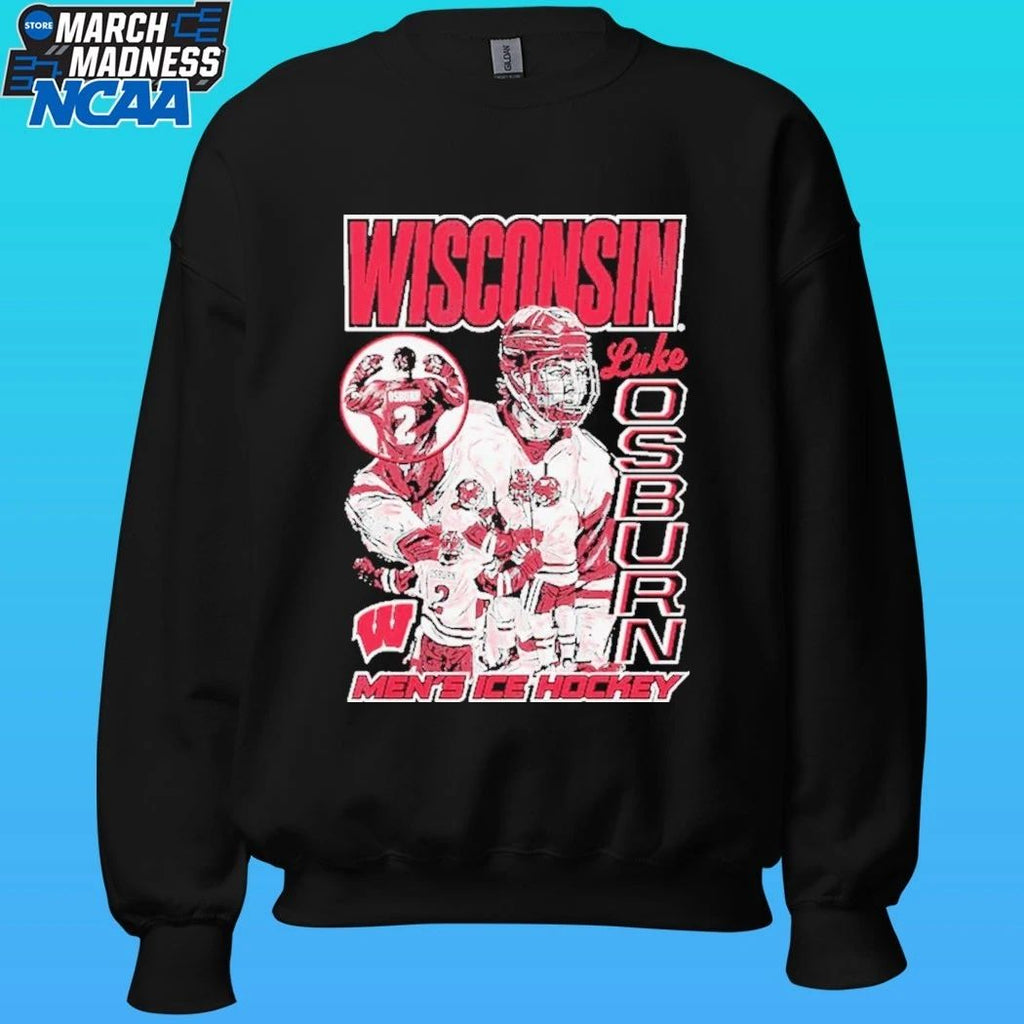 Luke Osburn Graphic Wisconsin Badgers Men’s Ice Hockey 2026 Shirt
