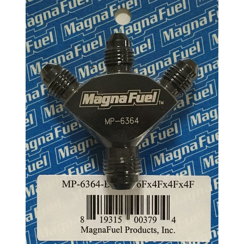 Magnafuel MP-6364-BLK Black -6 AN to -4 AN Male Y Fitting