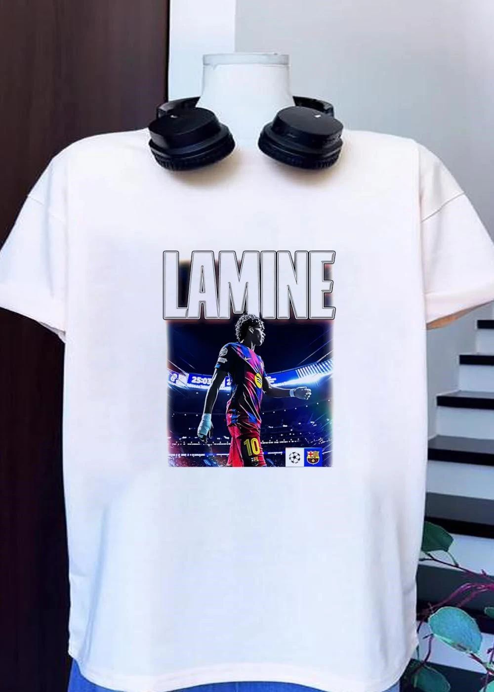 Lamine Yamal Walking in Stadium Lamine Barcelona FC Shirt
