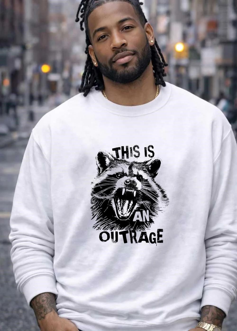 This Is An Outrage Angry Raccoon Graphic Shirt