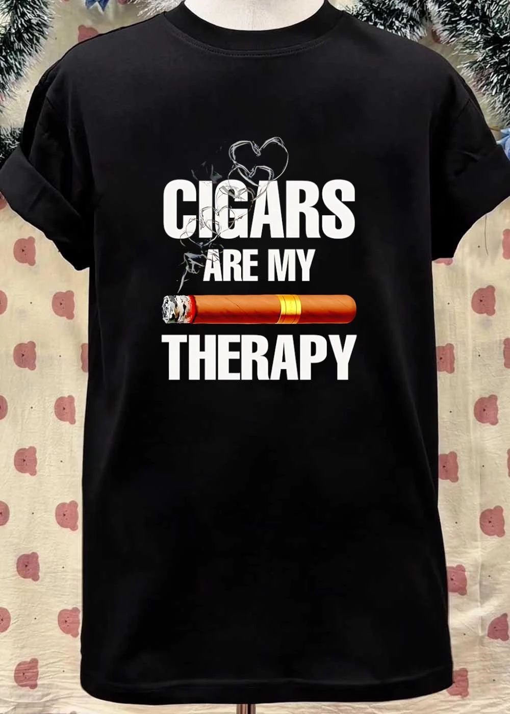 Cigar Lover Gift Therapy Smoking Cigar T-Shirt