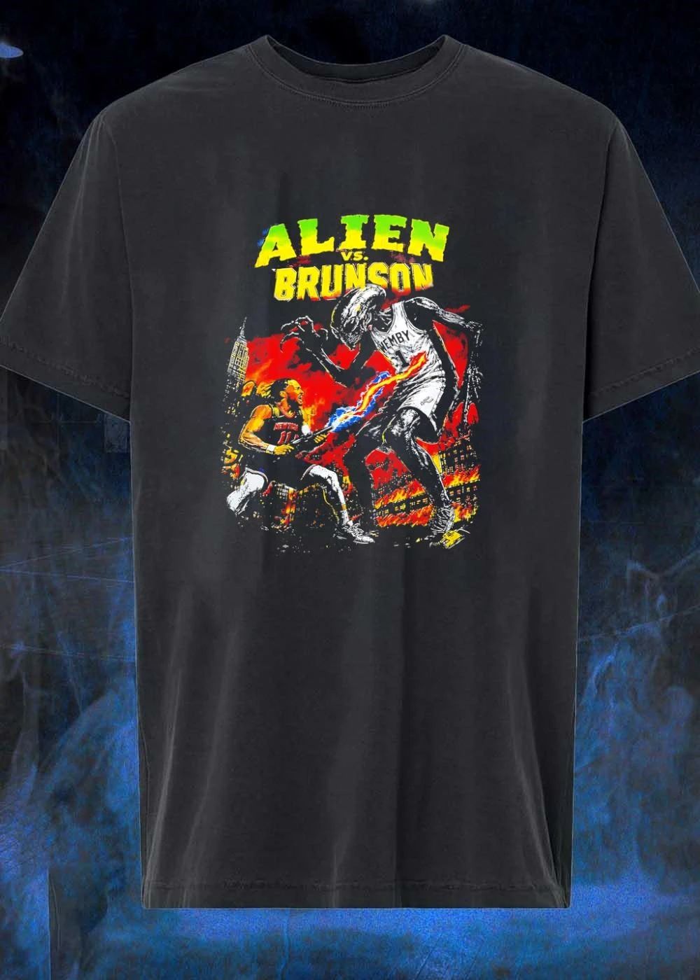Alien vs Brunson Jalen Fighting Wemby New York Spurs NBA T-Shirt