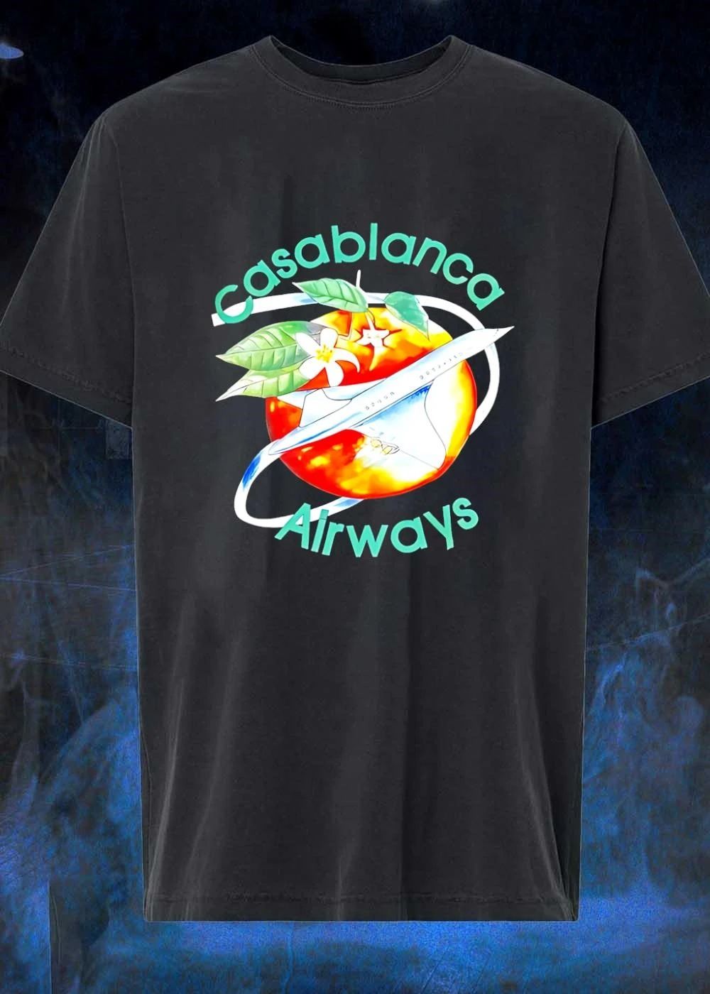 Casablanca Airways Travel Orange Blossom Airplane Shirt