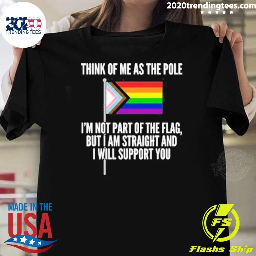 Think Of Me As The Pole I’m Not Part Of The Flag, But I Am Straight And I Will Support You Shirt