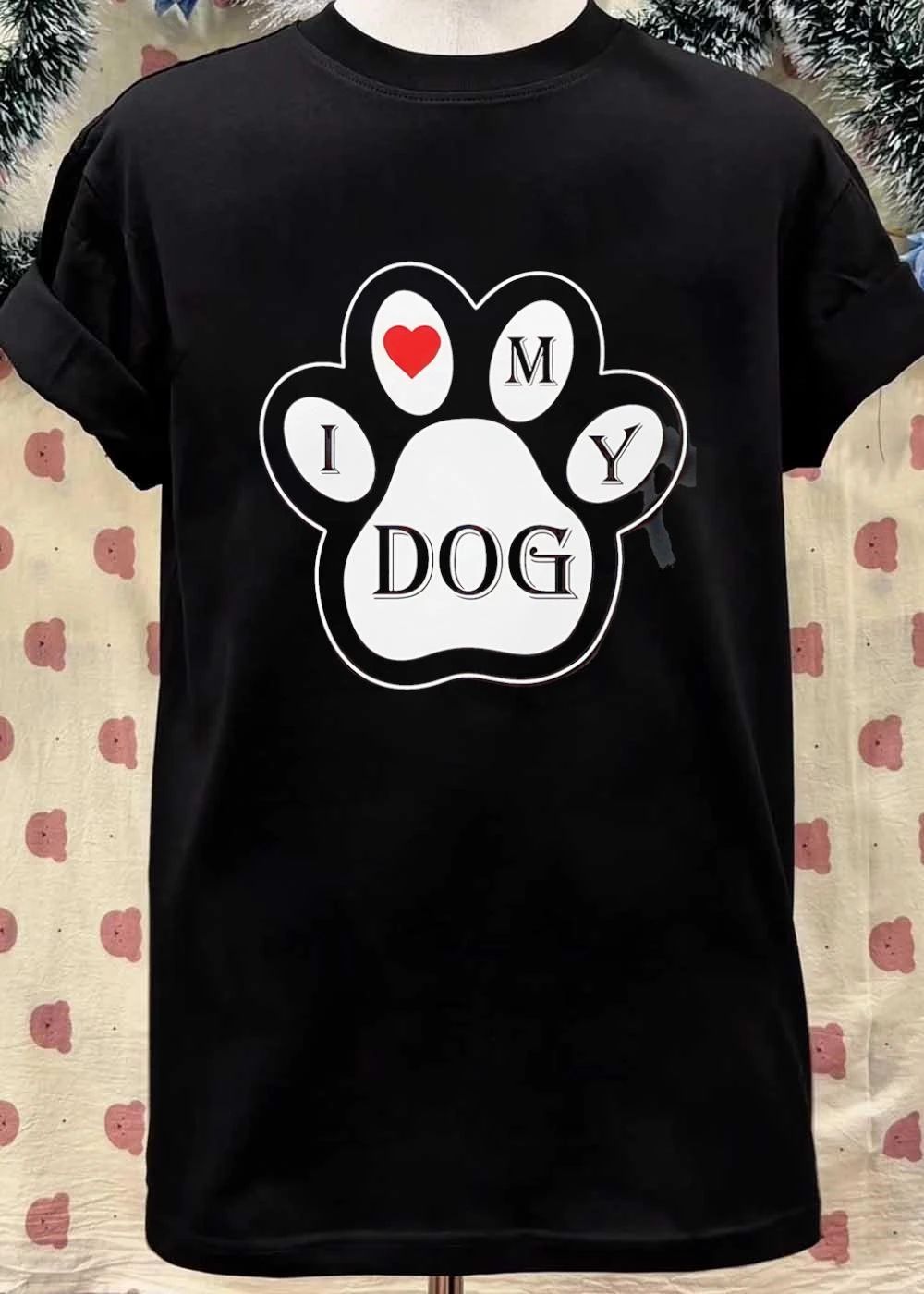 Paw Print I Love My Dog T-Shirt