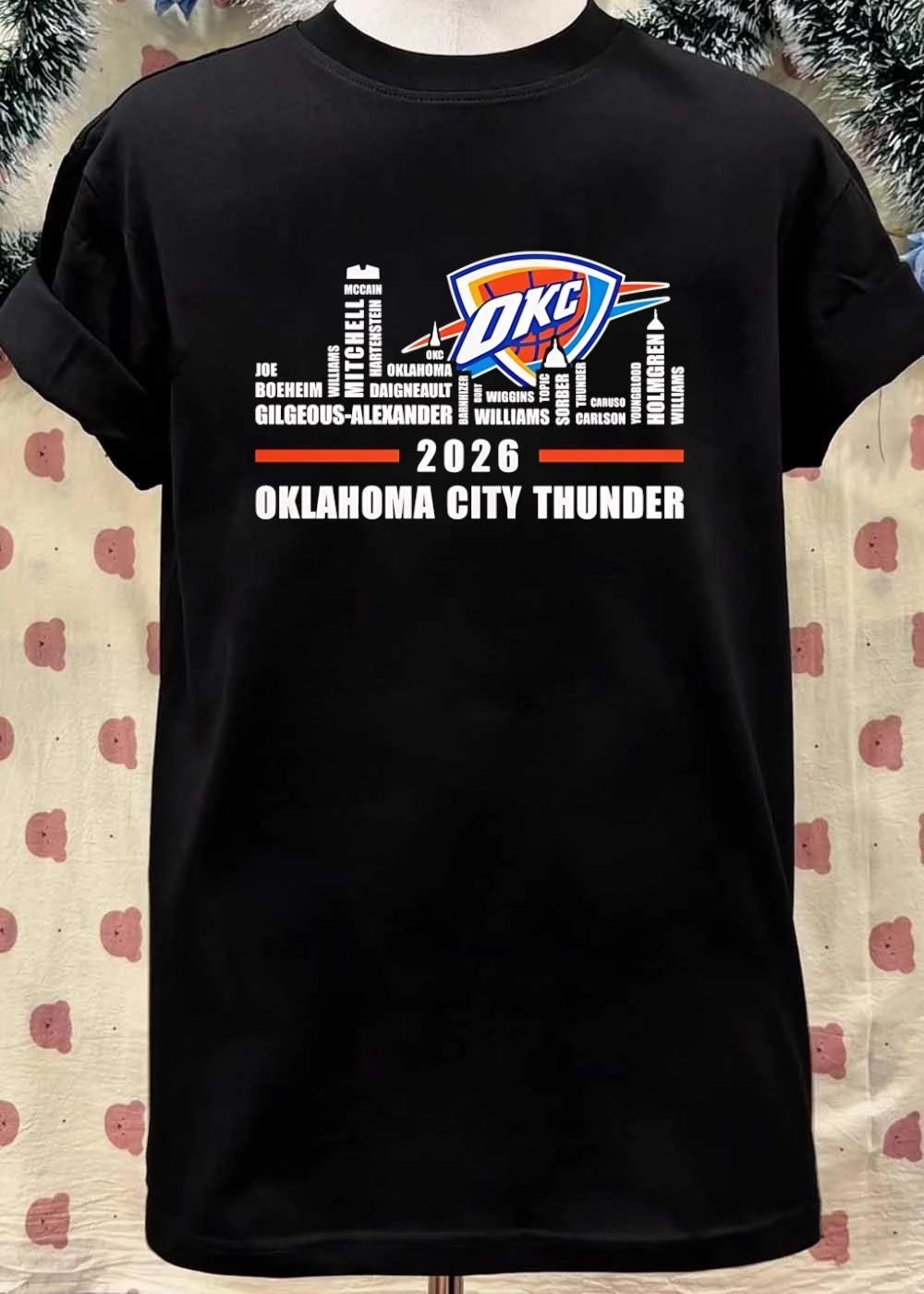 Joe Boeheim Gilgeous-Alexander Williams Mitchell Mccain Hartenstein Oklahoma Daigneault Okc Barnhizer Dort Wiggins Williams Topic Sorber Thunder Caruso Carlson shirt