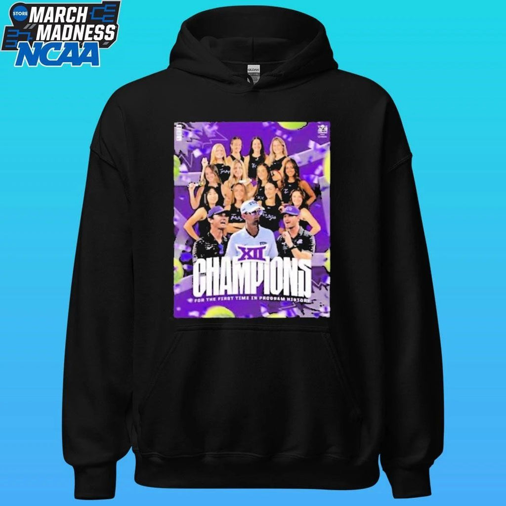 Tcu Horned Frogs Are 2026 Big 12 Tournament Champions Womens Tennis Black Shirt