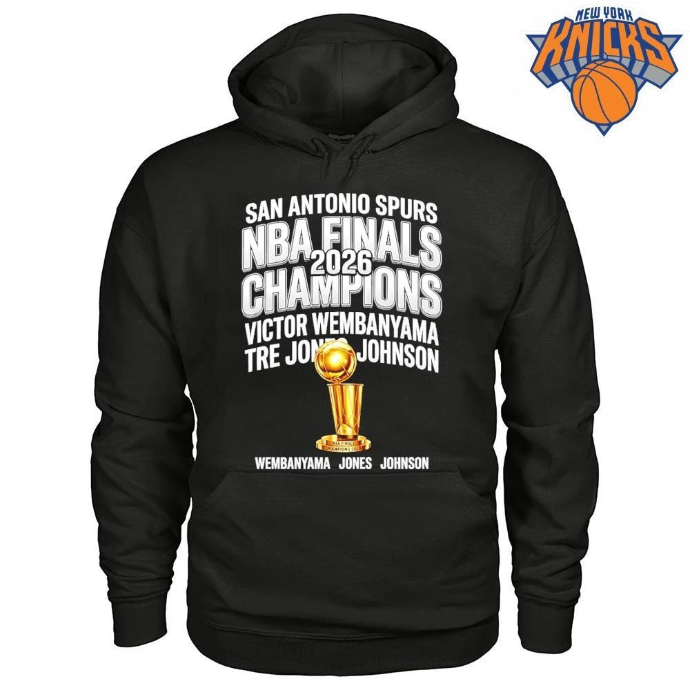 San Antonio Spurs NBA Finals 2026 Champions Victor Wembanyama Trophy Graphic Shirt