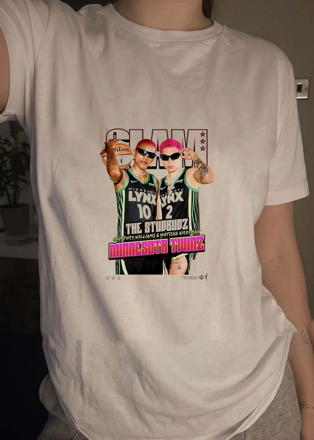 Slam Magazine The Studbudz Courtney Williams Natisha Hiedeman Minnesota Lynx Shirt