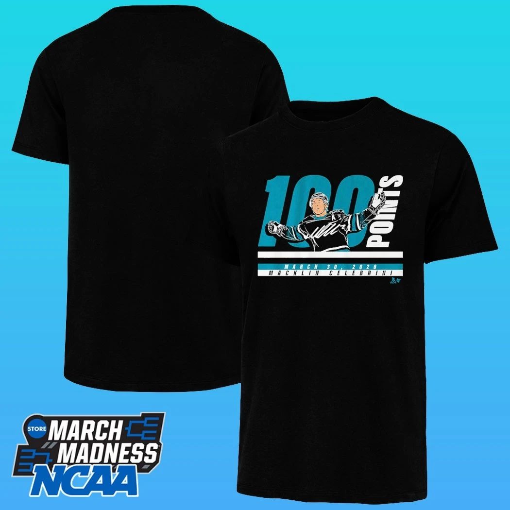 Macklin Celebrini 100 Points March 30 2026 Shirt
