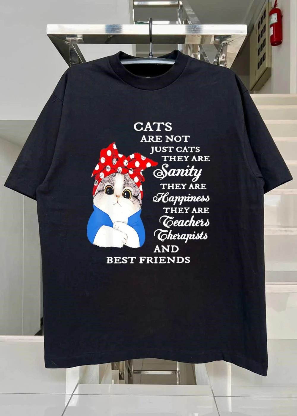 Cats are not just cats they are sanity they are happiness they are teachers shirt
