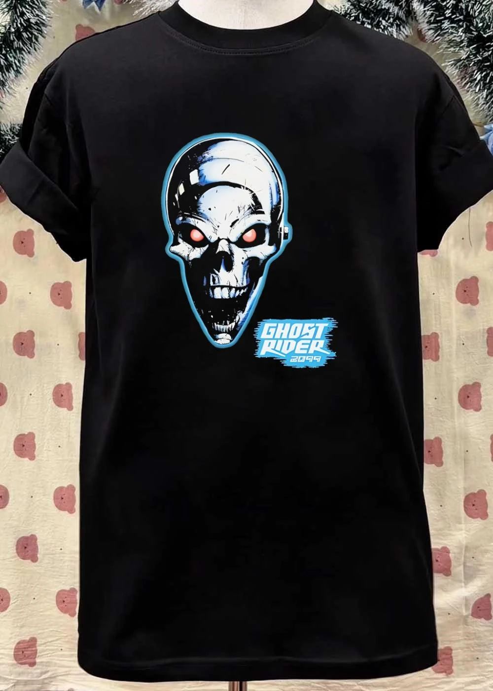 Ghost Rider 2099 Chrome Skull Head T-Shirt