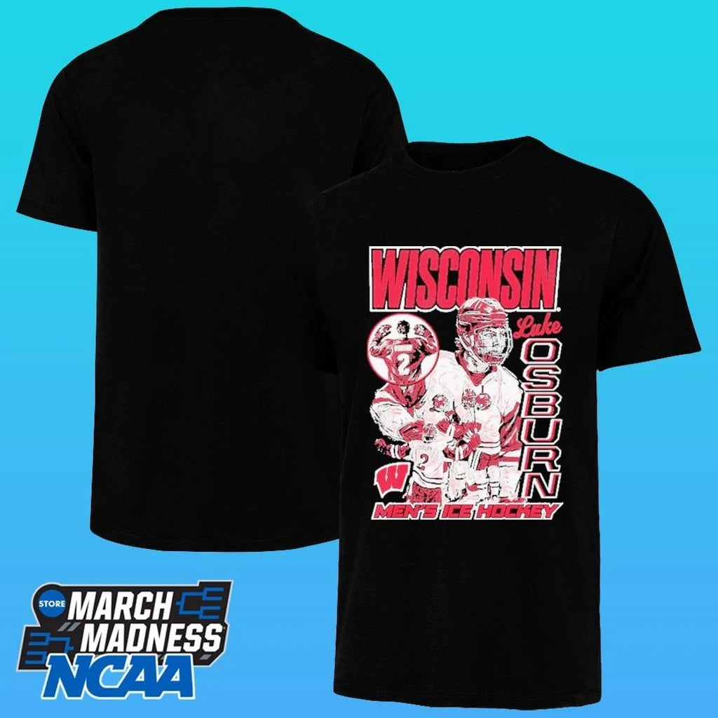 Luke Osburn Graphic Wisconsin Badgers Men’s Ice Hockey 2026 Shirt