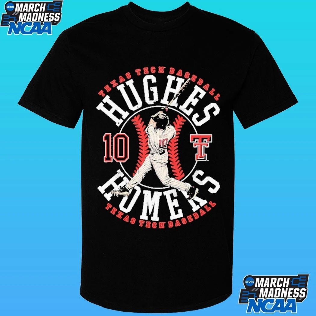 Hughes Homers 10 Texas Tech Red Raiders Baseball Shirt