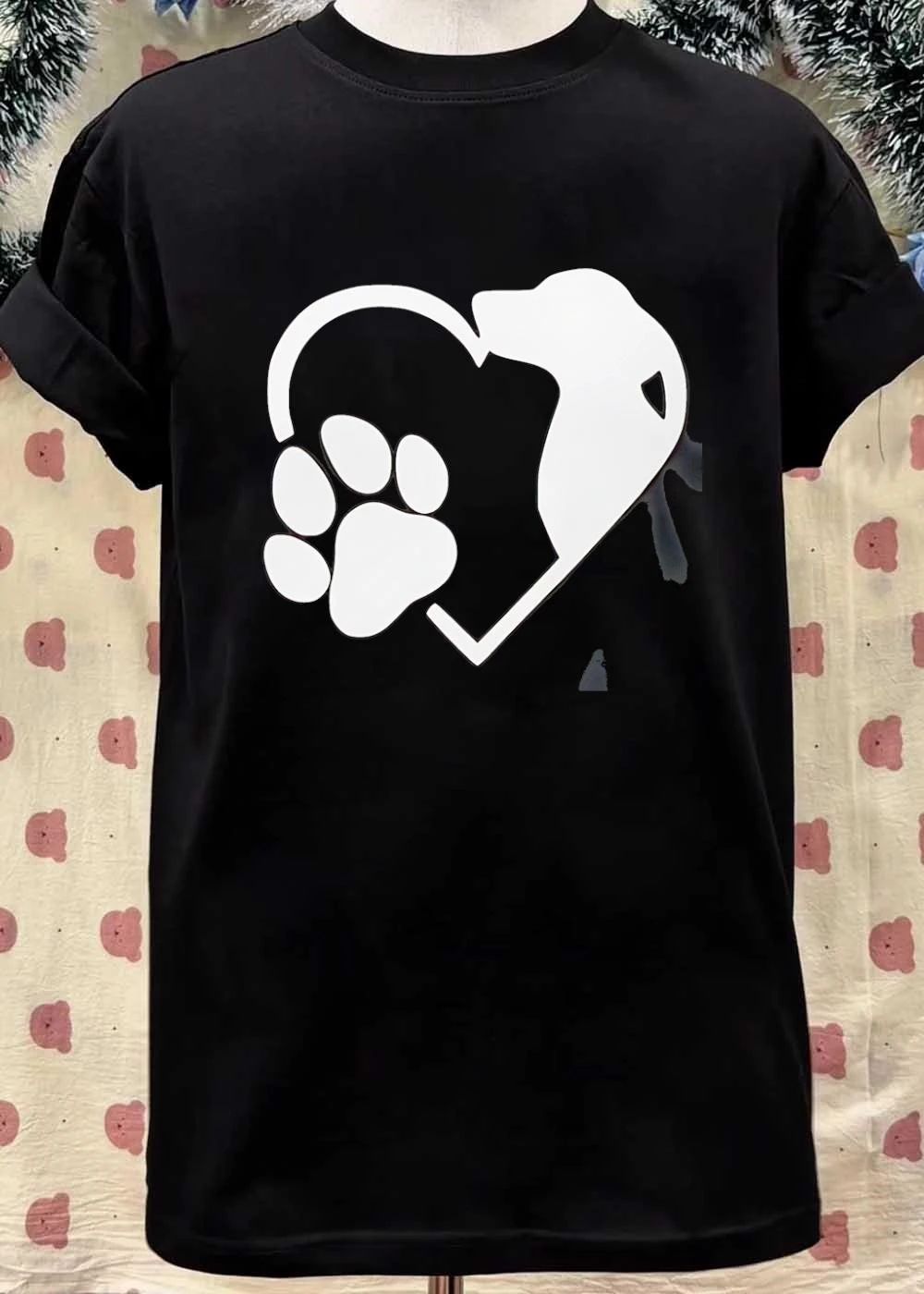 Dog Heart Paw Print Love Pet Animal Lover T-Shirt