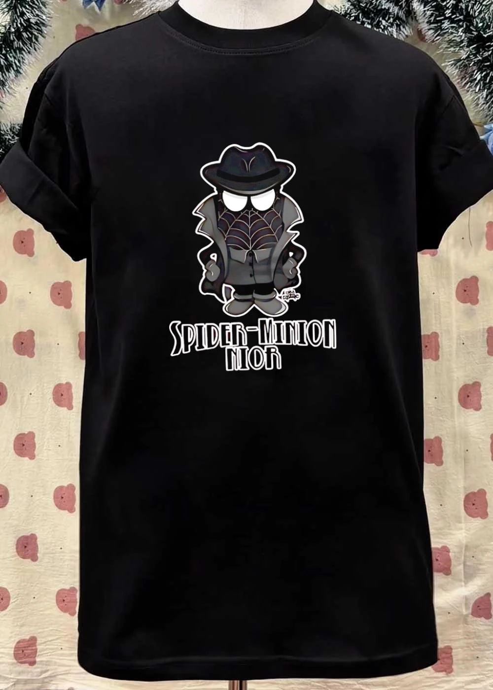 Spider Minion Noir Detective Superhero Mashup Cartoon shirt