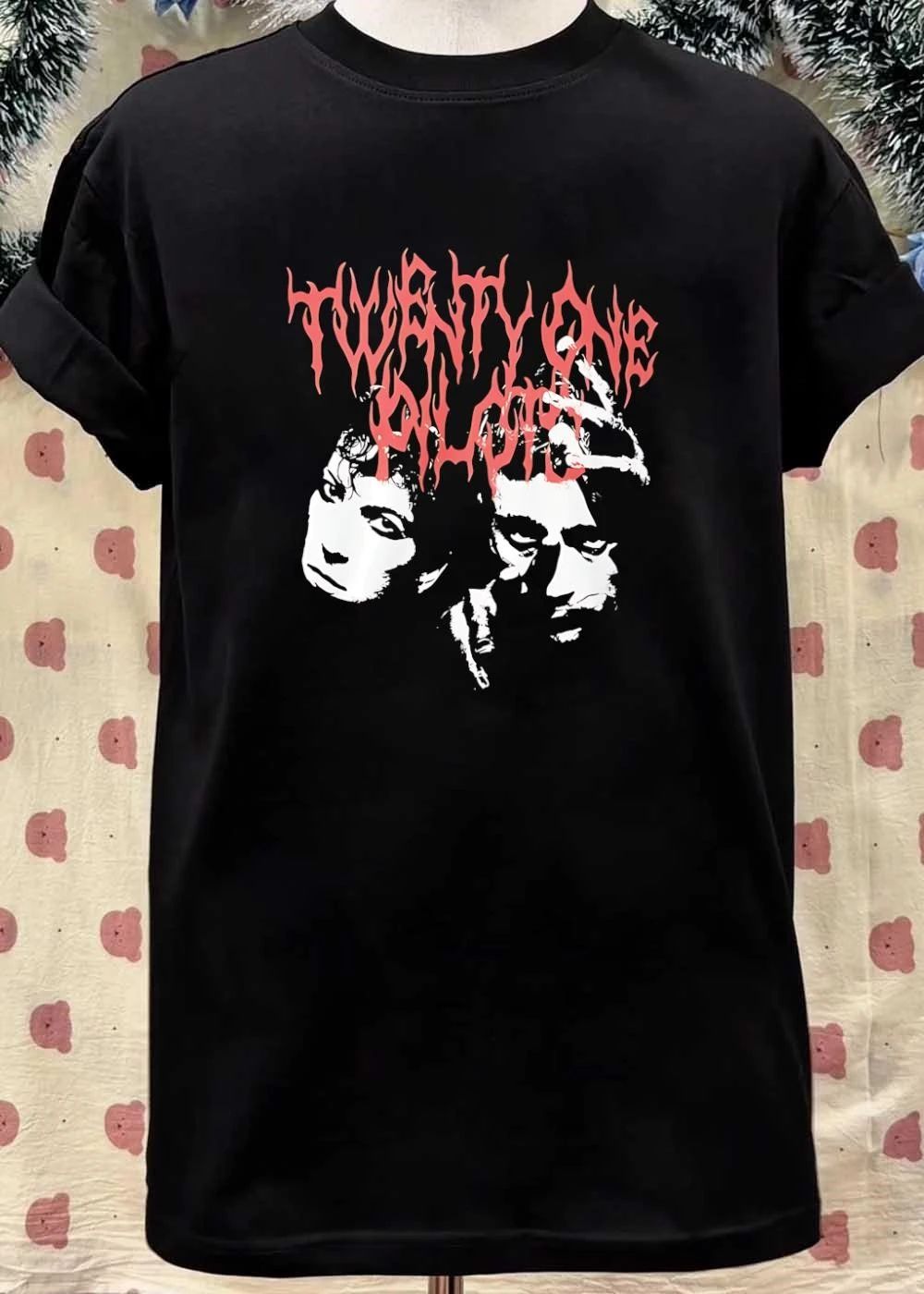 Twenty One Pilots Band Members With Skeleton Hand Black shirt