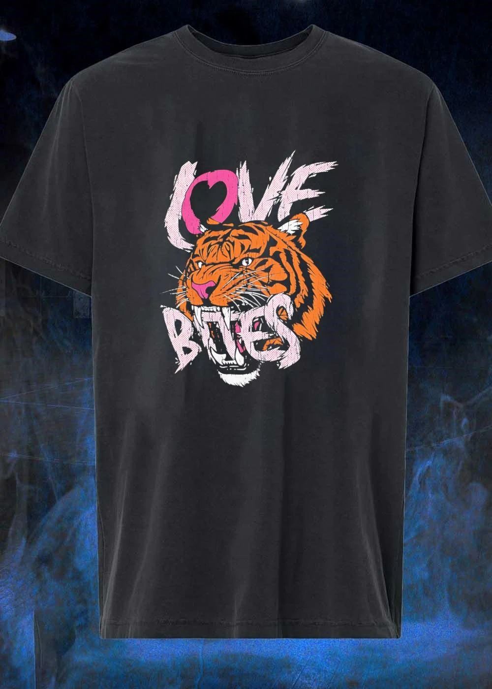Love Bites Tiger Roaring Face T-Shirt
