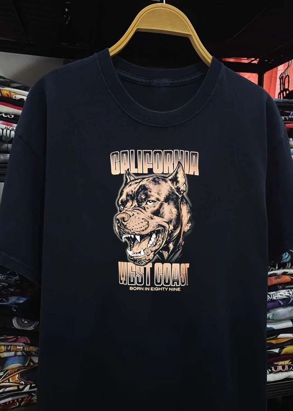 California West Coast Born in Eighty Nine Pitbull shirt