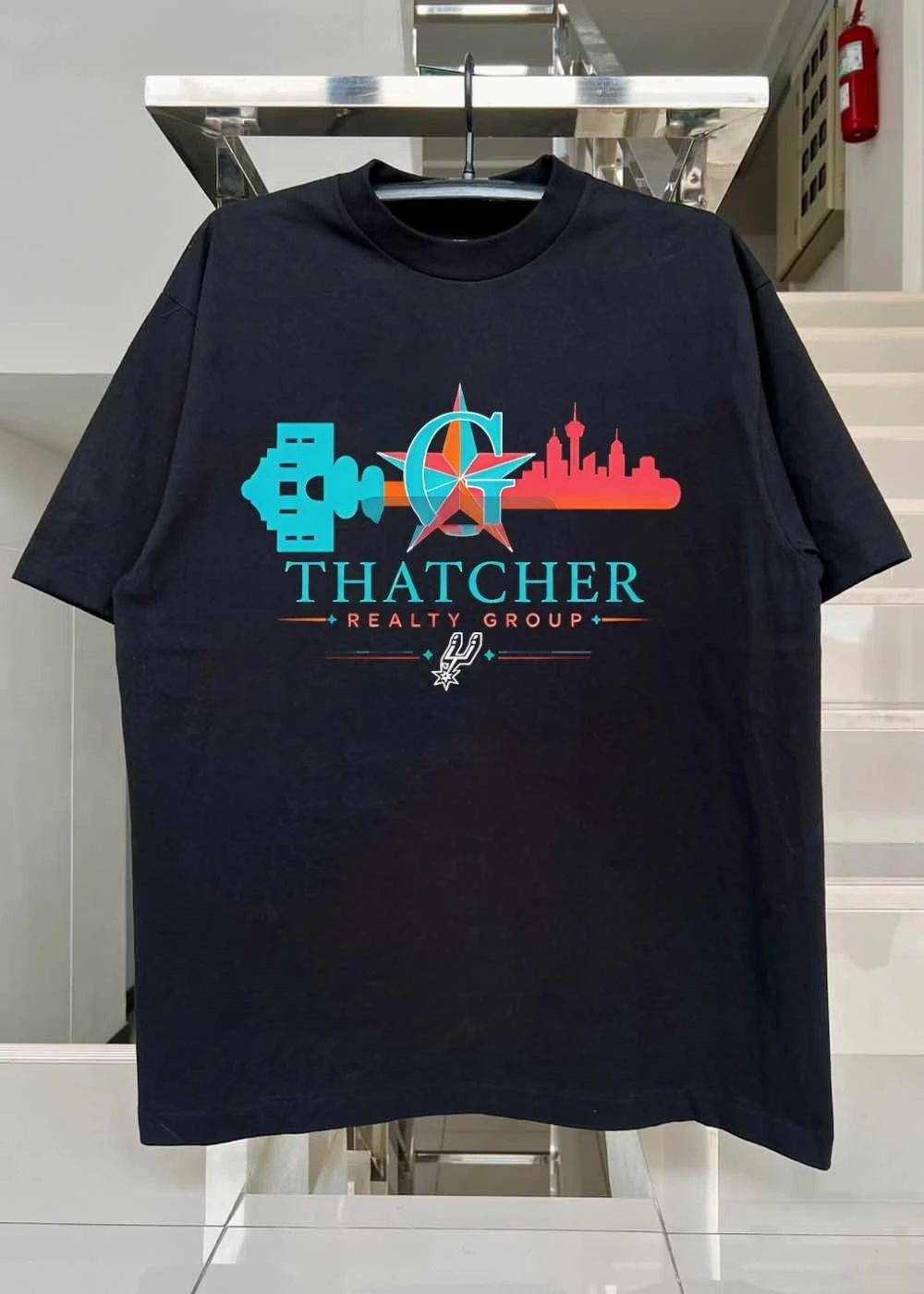 Hills and Dales Ice House Thatcher Realty Group San Antonio Spurs T-Shirt