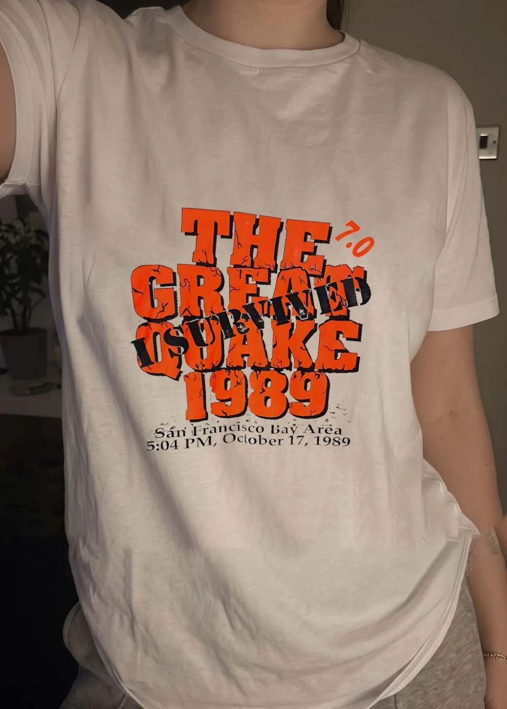 The Great Quake 1989 San Francisco Bay Area 5.04 PM October 17 1989 shirt