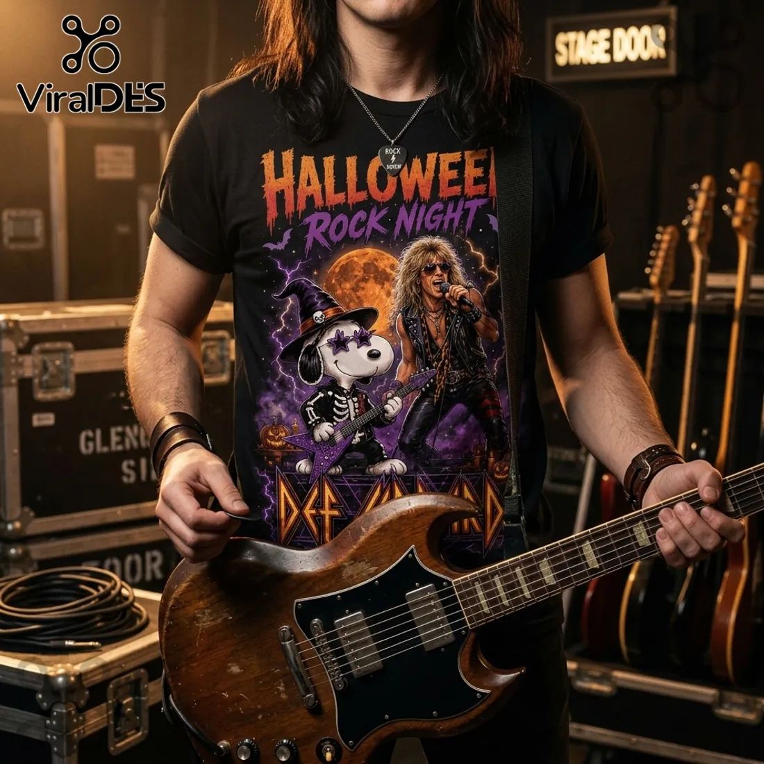 Snoopy x Def Leppard Midnight Howl Halloween T-Shirt