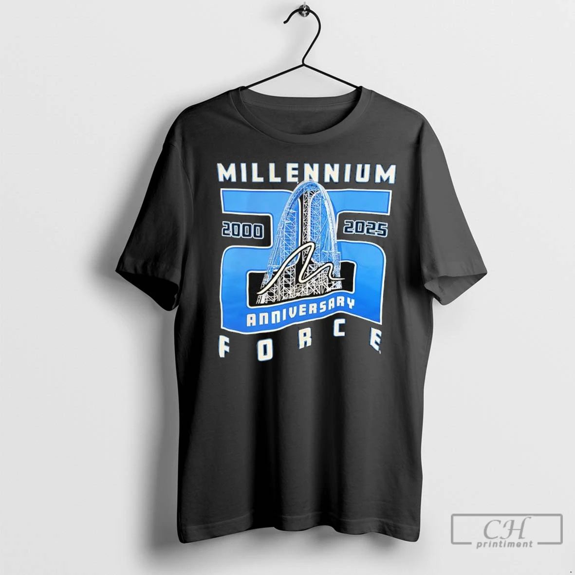 Premium Millennium Force 25th Anniversary 2000 2025 Roller Coaster T Shirts
